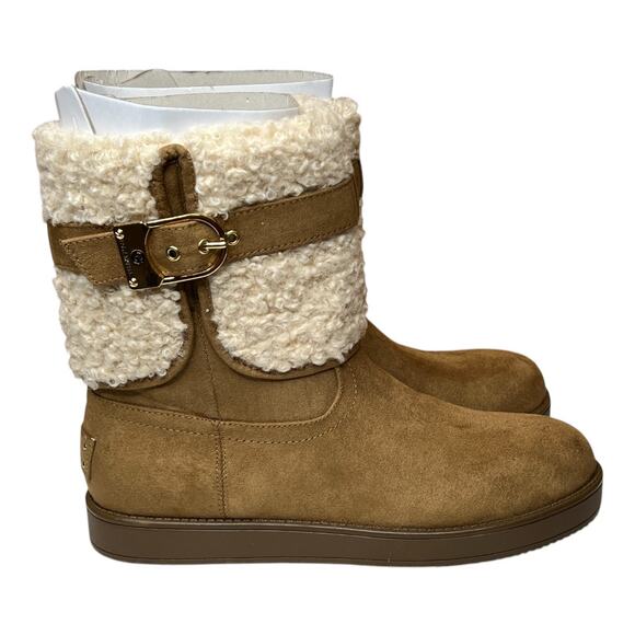 G by Guess Aussie Faux Fur Tan Boots Size 8.5 - Picture 2 of 9
